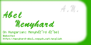 abel menyhard business card